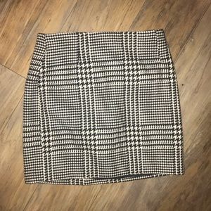 Black and white plaid mini skirt